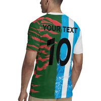 Custom Bangladesh and Argentina Football Half Style Rugby Jersey