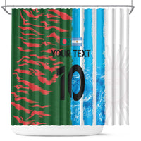 Custom Bangladesh and Argentina Football Half Style Shower Curtain