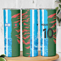 Custom Bangladesh and Argentina Football Half Style Skinny Tumbler