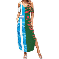 Custom Bangladesh and Argentina Football Half Style Summer Maxi Dress