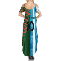 Custom Bangladesh and Argentina Football Half Style Summer Maxi Dress