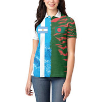 Custom Bangladesh and Argentina Football Half Style Women Polo Shirt