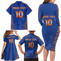 Custom Indian Bengal Tiger Cricket Family Matching Long Sleeve Bodycon Dress and Hawaiian Shirt
