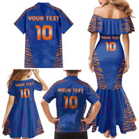 Custom Indian Bengal Tiger Cricket Family Matching Mermaid Dress and Hawaiian Shirt