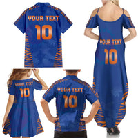 Custom Indian Bengal Tiger Cricket Family Matching Summer Maxi Dress and Hawaiian Shirt