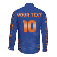 Custom Indian Bengal Tiger Cricket Long Sleeve Button Shirt