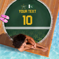 Custom Pakistan Men in Green Cricket-The Super Stars Beach Blanket