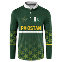 Custom Pakistan Men in Green Cricket-The Super Stars Button Sweatshirt