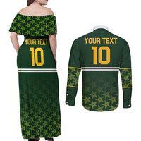 Custom Pakistan Men in Green Cricket-The Super Stars Couples Matching Off Shoulder Maxi Dress and Long Sleeve Button Shirt