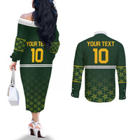Custom Pakistan Men in Green Cricket-The Super Stars Couples Matching Off The Shoulder Long Sleeve Dress and Long Sleeve Button Shirt