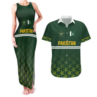 Custom Pakistan Men in Green Cricket-The Super Stars Couples Matching Tank Maxi Dress and Hawaiian Shirt