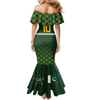Custom Pakistan Men in Green Cricket-The Super Stars Family Matching Mermaid Dress and Hawaiian Shirt