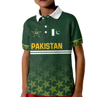 Custom Pakistan Men in Green Cricket-The Super Stars Kid Polo Shirt