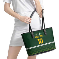 Custom Pakistan Men in Green Cricket-The Super Stars Leather Tote Bag