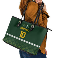 Custom Pakistan Men in Green Cricket-The Super Stars Leather Tote Bag