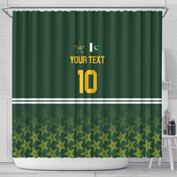 Custom Pakistan Men in Green Cricket-The Super Stars Shower Curtain