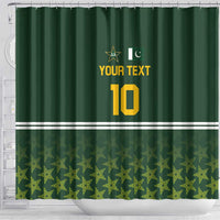 Custom Pakistan Men in Green Cricket-The Super Stars Shower Curtain