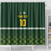 Custom Pakistan Men in Green Cricket-The Super Stars Shower Curtain