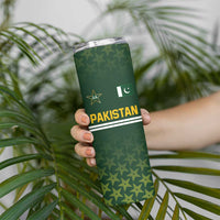 Custom Pakistan Men in Green Cricket-The Super Stars Skinny Tumbler