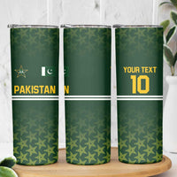 Custom Pakistan Men in Green Cricket-The Super Stars Skinny Tumbler