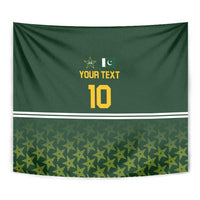 Custom Pakistan Men in Green Cricket-The Super Stars Tapestry