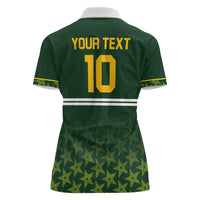 Custom Pakistan Men in Green Cricket-The Super Stars Women Polo Shirt