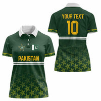 Custom Pakistan Men in Green Cricket-The Super Stars Women Polo Shirt