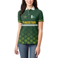 Custom Pakistan Men in Green Cricket-The Super Stars Women Polo Shirt