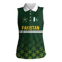Custom Pakistan Men in Green Cricket-The Super Stars Women Sleeveless Polo Shirt