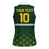 Custom Pakistan Men in Green Cricket-The Super Stars Women Sleeveless Polo Shirt