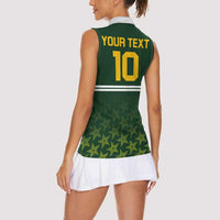 Custom Pakistan Men in Green Cricket-The Super Stars Women Sleeveless Polo Shirt