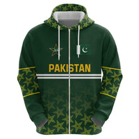 Custom Pakistan Men in Green Cricket-The Super Stars Zip Hoodie