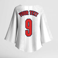Custom England Football Kimono Sleeve Blouse Retro-Modern Combination Style