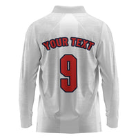 Custom England Football Long Sleeve Polo Shirt Retro-Modern Combination Style