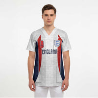Custom England Football Scrub Top Retro-Modern Combination Style