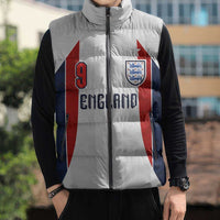 Custom England Football Sleeveless Puffer Jacket Retro-Modern Combination Style