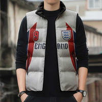 Custom England Football Sleeveless Puffer Jacket Retro-Modern Combination Style