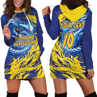 Custom Bosnia and Herzegovina Football Hoodie Dress Zmajevi Mascot Sporty Style