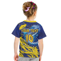 Custom Bosnia and Herzegovina Football Kid T Shirt Zmajevi Mascot Sporty Style