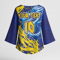 Custom Bosnia and Herzegovina Football Kimono Sleeve Blouse Zmajevi Mascot Sporty Style