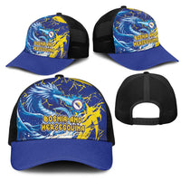 Bosnia and Herzegovina Football Mesh Trucker Cap Zmajevi Mascot Sporty Style