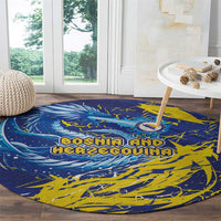 Bosnia and Herzegovina Football Round Carpet Zmajevi Mascot Sporty Style