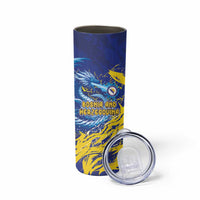 Custom Bosnia and Herzegovina Football Skinny Tumbler Zmajevi Mascot Sporty Style
