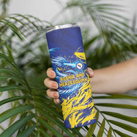Custom Bosnia and Herzegovina Football Skinny Tumbler Zmajevi Mascot Sporty Style