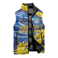 Custom Bosnia and Herzegovina Football Sleeveless Puffer Jacket Zmajevi Mascot Sporty Style