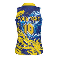 Custom Bosnia and Herzegovina Football Women Sleeveless Polo Shirt Zmajevi Mascot Sporty Style