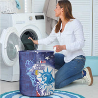 Custom France America Soccer Laundry Basket Dual Heritage Liberty Rooster