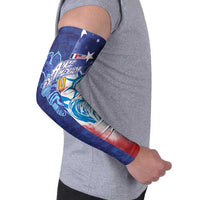Custom France America Soccer Arm Sleeves Dual Heritage Liberty Rooster