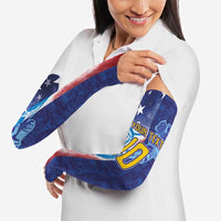Custom France America Soccer Arm Sleeves Dual Heritage Liberty Rooster