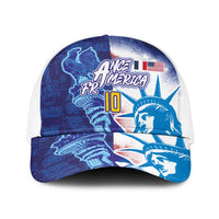 Custom Number France and America Football Baseball Net Cap Dual Heritage Liberty Rooster